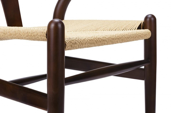 Scaun clasic maro Saku Premium cu spatar rotunjit din lemn masiv, sezut impletit, DC-541.DARK.BROWN - King [6]