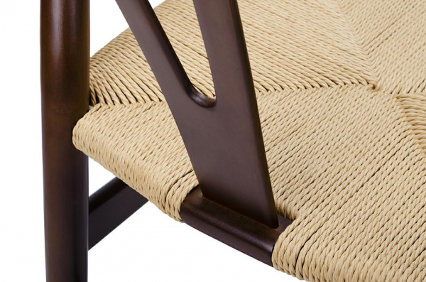 Scaun clasic maro Saku Premium cu spatar rotunjit din lemn masiv, sezut impletit, DC-541.DARK.BROWN - King [7]