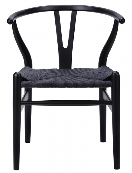 Scaun clasic negru Saku Premium cu spatar rotunjit din lemn masiv, sezut impletit, DC-541.BLACK.NATURAL - King [11]