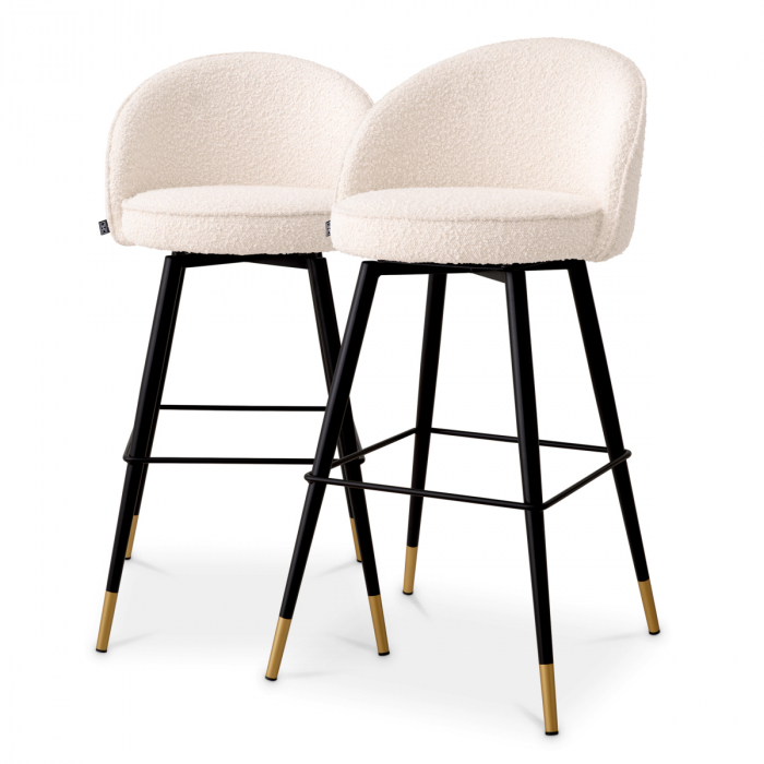   Scaun de bar Cooper bouclé crem set de 2 117900 EICHHOLTZ [1]