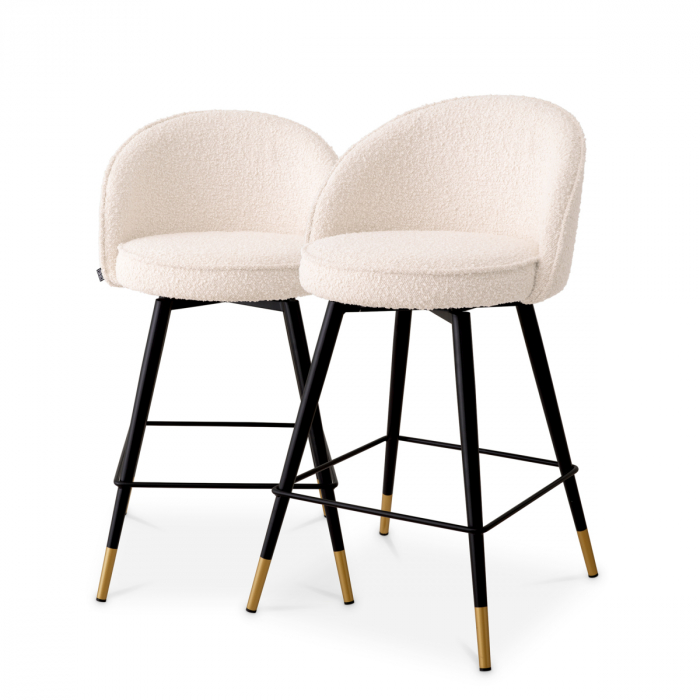   Scaun de bar Cooper bouclé crem set de 2 117901 EICHHOLTZ [1]