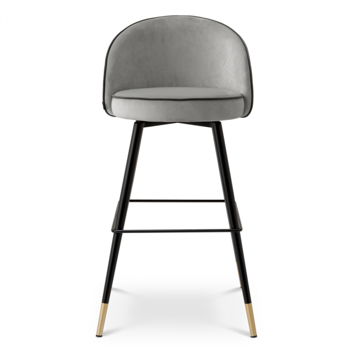   Scaun de bar Cooper roche gri deschis catifea set de 2 117658 EICHHOLTZ [3]