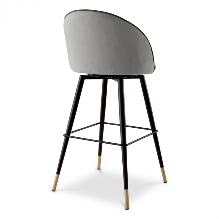   Scaun de bar Cooper roche gri deschis catifea set de 2 117658 EICHHOLTZ [4]