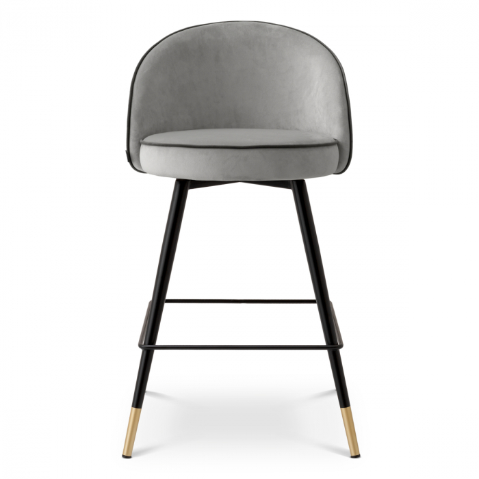   Scaun de bar Cooper roche gri deschis catifea set de 2 117659 EICHHOLTZ [3]