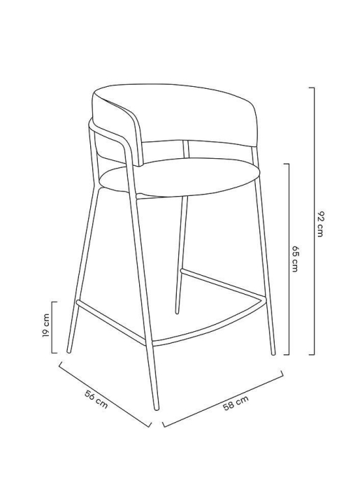 Scaun de Bar Delta 65 58x56x92 cm, Bej - King Home [9]
