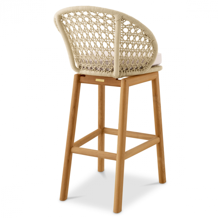   Scaun de bar exterior Trinity țesătură cremă flores alb-off 118368 EICHHOLTZ [3]