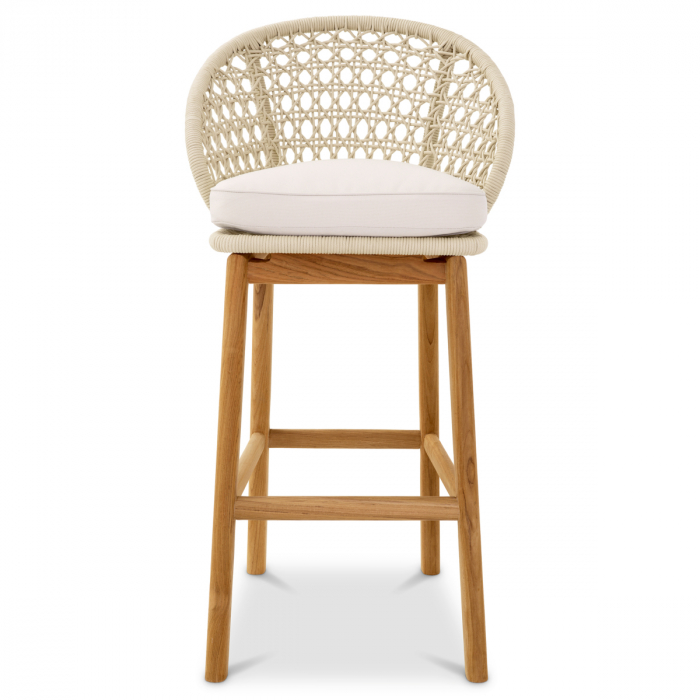   Scaun de bar exterior Trinity țesătură cremă flores alb-off 118368 EICHHOLTZ [2]