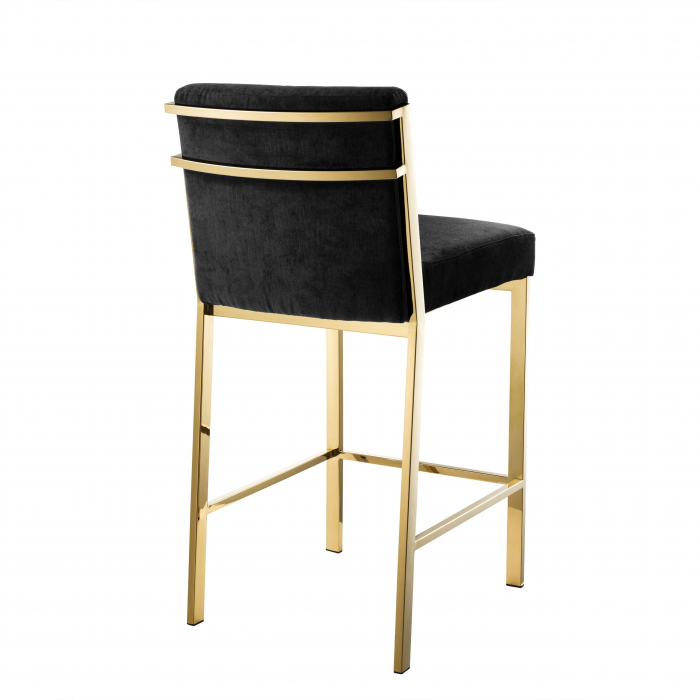   Scaun de bar Scott finisaj bronz catifea neagră 110425 EICHHOLTZ [8]