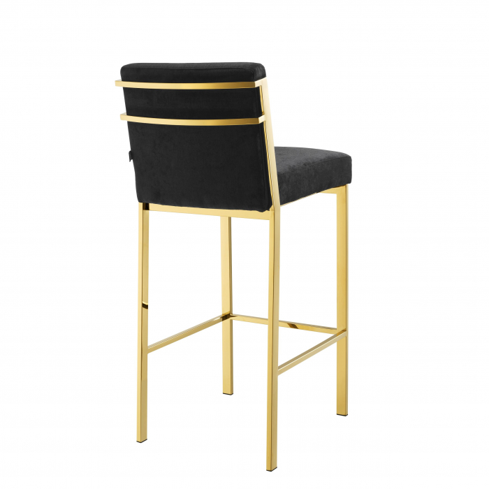   Scaun de bar Scott finisaj bronz catifea neagră 110427 EICHHOLTZ [6]