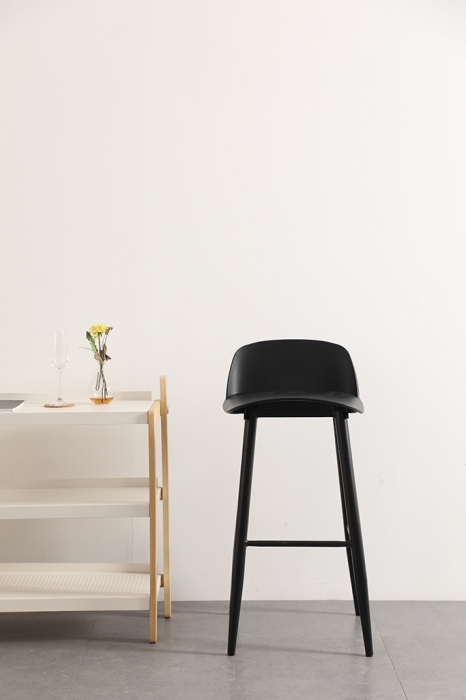 Scaun de bar negru-76 cm Bogy Minimalist, KH010100929 - King [4]