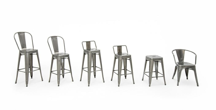 Scaun de Bar Tower Big Back 43x43x117 cm, Metal Lacuit - King Home [10]