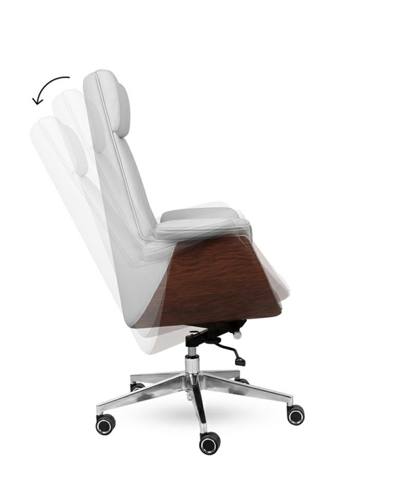 Scaun de Birou Admiral, Piele Ecologică Gri - King Home [4]