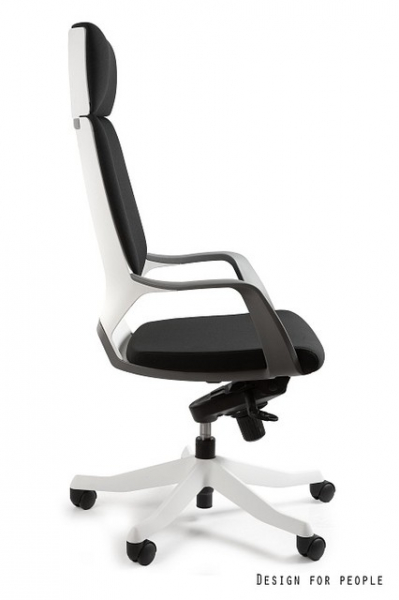 Scaun de birou Apollo, tapiterie personalizabila, baza si spatar plastic alb, inaltime reglabila, W-909-W-BL418 - Unique [3]