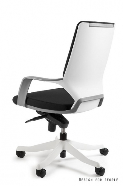 Scaun de birou Apollo M, tapiterie personalizabila, baza si spatar plastic alb, inaltime reglabila, W-908-W-BL418 - Unique [3]