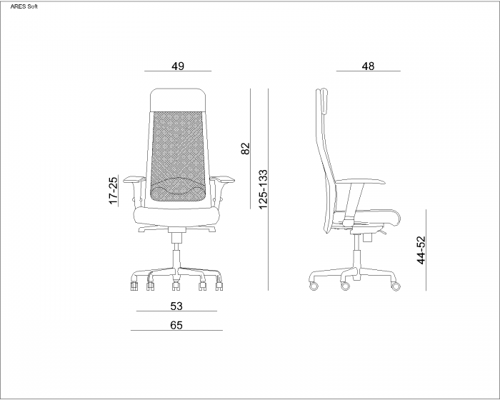 Scaun de birou Ares Soft, tapiterie sezut si tetiera piele ecologica/naturala neagra/bej, baza plastic, inaltime reglabila, cu cotiere ajustabile, S569-HL-4 - Unique [3]