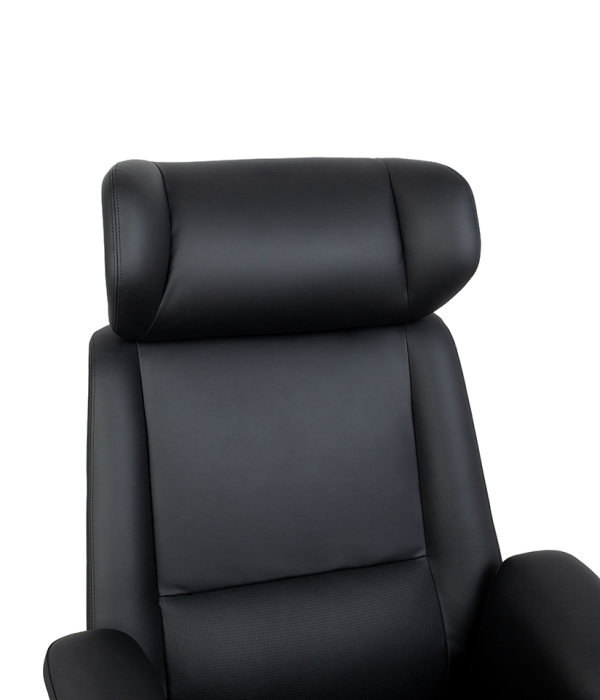 Scaun de Birou Comandor 78x82x130 cm, Piele Naturală Negru - King Home [8]
