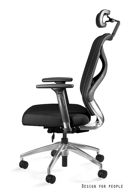 Scaun de birou diverse culori Hero Black / Fabric baza din aluminiu, cadru negru, spatar, tetiera, sezut material textil, inaltime si adancime reglabile, ZM-6661-B-SM-2327 - Unique [3]