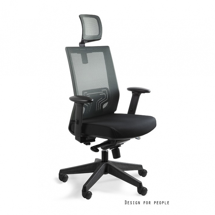 Scaun de birou diverse culori Nez, spatarul si tetiera tip mesh, sezut material textil, baza plastic, inaltime reglabila, W-879K-MESH31-BL418 - Unique [27]
