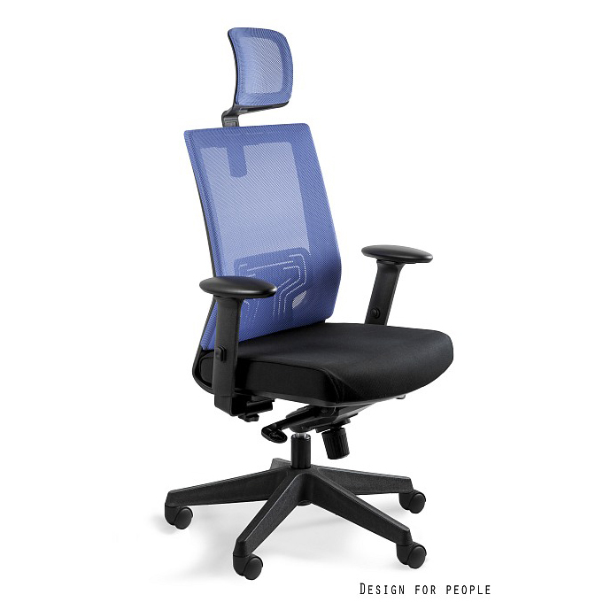 Scaun de birou diverse culori Nez, spatarul si tetiera tip mesh, sezut material textil, baza plastic, inaltime reglabila, W-879K-MESH31-BL418 - Unique [30]