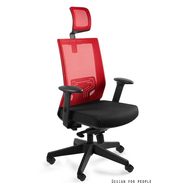 Scaun de birou diverse culori Nez, spatarul si tetiera tip mesh, sezut material textil, baza plastic, inaltime reglabila, W-879K-MESH31-BL418 - Unique [26]