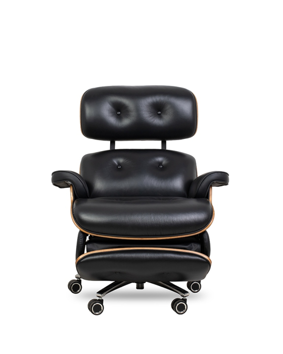 Scaun de Birou Lounge Automatic 88x86x110 cm, Piele Negru - King Home [2]