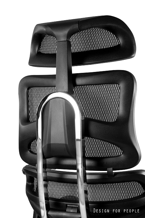 Scaun de birou negru/alb/negru-argintiu Ergotech, tapitat cu plasa, baza din aluminiu, inaltime si adancime reglabile, cotiere ajustabile, CM-B137A-4 - Unique [12]