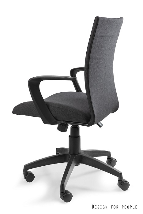 Scaun de birou negru/bej Millo, tapiterie material textil, baza si cotiere plastic, inaltime reglabila, W-157-1-4 - Unique [2]