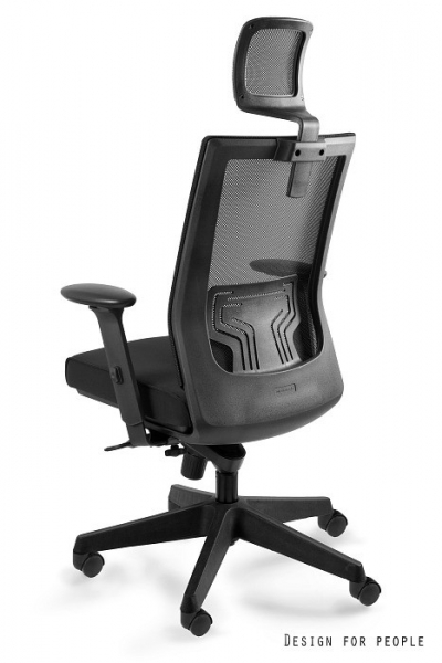 Scaun de birou diverse culori Nez, spatarul si tetiera tip mesh, sezut material textil, baza plastic, inaltime reglabila, W-879K-MESH31-BL418 - Unique [2]