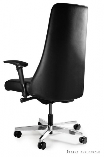 Scaun de birou negru Sail, tapiterie piele ecologica/naturala, baza aluminiu, inaltime si brate reglabile, S-499-22199 - Unique [2]