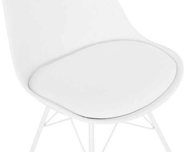 Scaun de design alb Fyfe picioare albe otel / polipropilena / piele, CH01630WH - Kokoon [5]