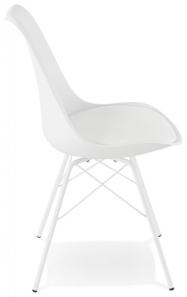Scaun de design alb Fyfe picioare albe otel / polipropilena / piele, CH01630WH - Kokoon [2]