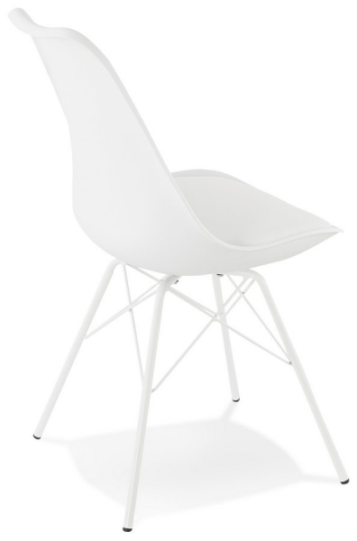 Scaun de design alb Fyfe picioare albe otel / polipropilena / piele, CH01630WH - Kokoon [3]