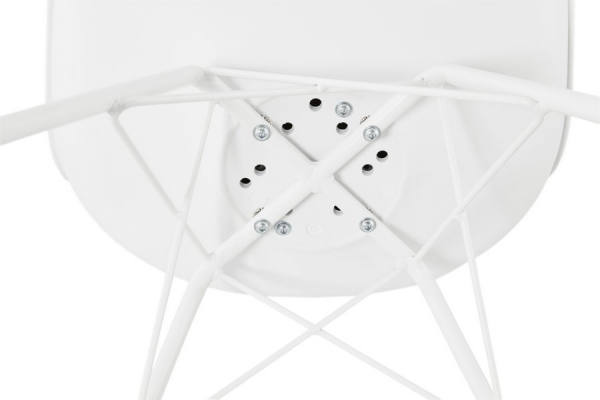 Scaun de design alb Fyfe picioare albe otel / polipropilena / piele, CH01630WH - Kokoon [6]