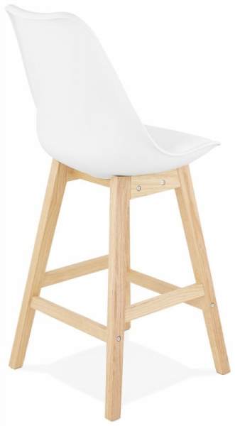 Scaun inalt bar alb Elody III premium fara brate, stil scandinav, picioare lemn masiv stejar, BS01920WHNA - Kokoon [4]