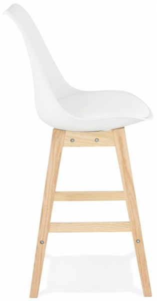 Scaun inalt bar alb Elody III premium fara brate, stil scandinav, picioare lemn masiv stejar, BS01920WHNA - Kokoon [3]