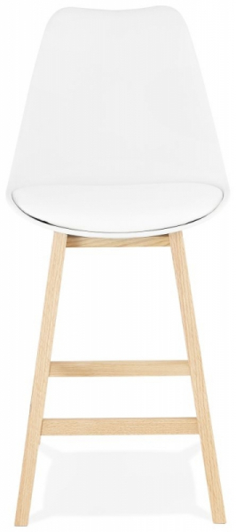 Scaun inalt bar alb Elody III premium fara brate, stil scandinav, picioare lemn masiv stejar, BS01920WHNA - Kokoon [2]