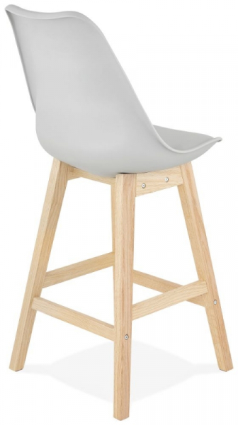 Scaun inalt bar gri Elody III premium fara brate, stil scandinav, picioare lemn masiv stejar, BS01940GRNA - Kokoon [4]
