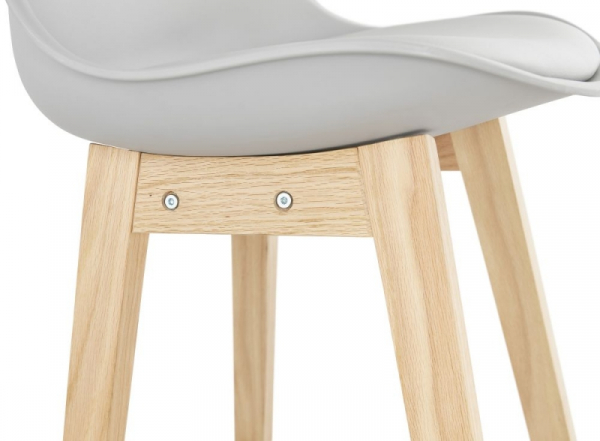 Scaun inalt bar gri Elody III premium fara brate, stil scandinav, picioare lemn masiv stejar, BS01940GRNA - Kokoon [8]