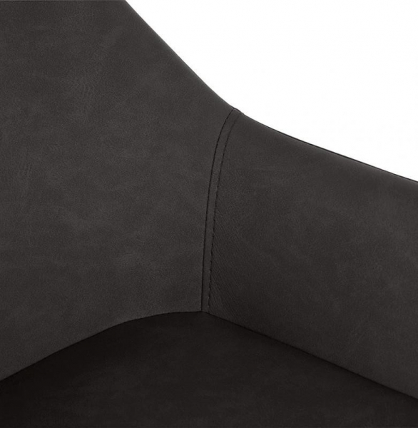 Scaun bar modern gri inchis Grey premium tapitat piele ecologica, picioare negre metal, BS01800DG - Kokoon [6]