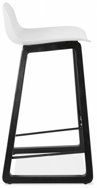 Scaun bar alb premium Joey fara brate, picioare negre lemn, sezut polipropilena, BS01680WH - Kokoon [3]