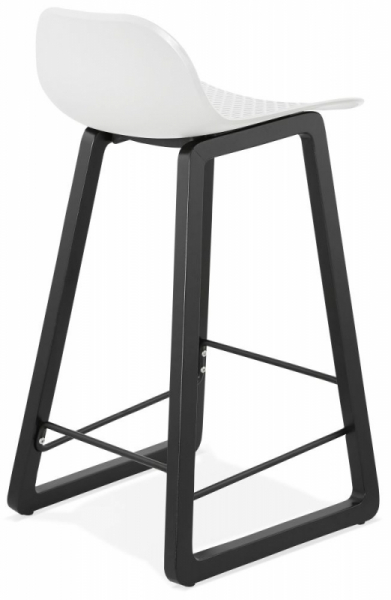 Scaun bar alb premium Joey fara brate, picioare negre lemn, sezut polipropilena, BS01680WH - Kokoon [4]