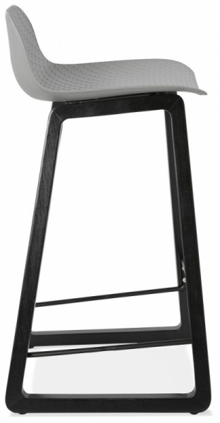 Scaun bar gri premium Joey fara brate, picioare negre lemn, sezut polipropilena, BS01650GR - Kokoon [3]