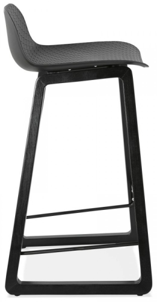 Scaun bar negru premium Joey fara brate, picioare negre lemn masiv, sezut polipropilena, BS01640BL - Kokoon [3]
