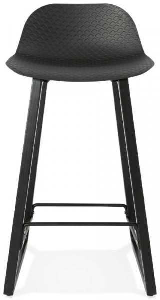 Scaun bar negru premium Joey fara brate, picioare negre lemn masiv, sezut polipropilena, BS01640BL - Kokoon [2]