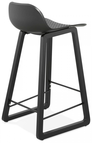 Scaun bar negru premium Joey fara brate, picioare negre lemn masiv, sezut polipropilena, BS01640BL - Kokoon [4]