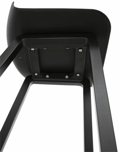 Scaun bar negru premium Joey fara brate, picioare negre lemn masiv, sezut polipropilena, BS01640BL - Kokoon [10]