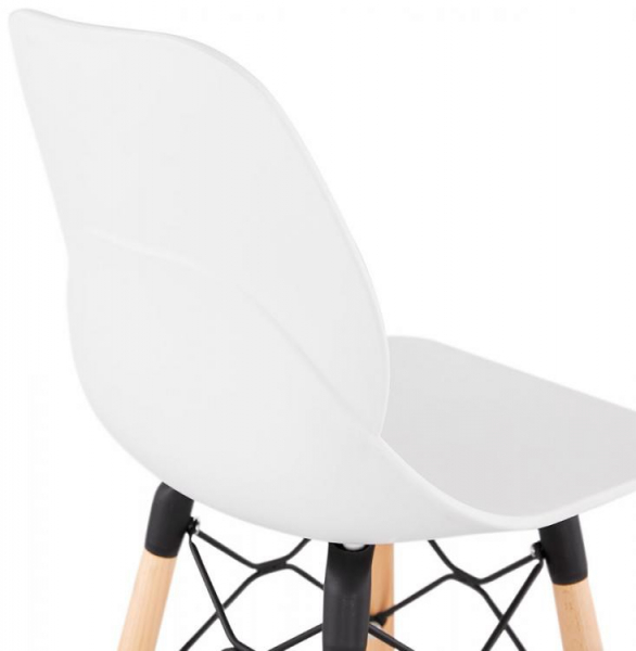 Scaun alb bar Mordor premium stil scandinav, picioare lemn masiv / polipropilena, BS02250WH - Kokoon [5]