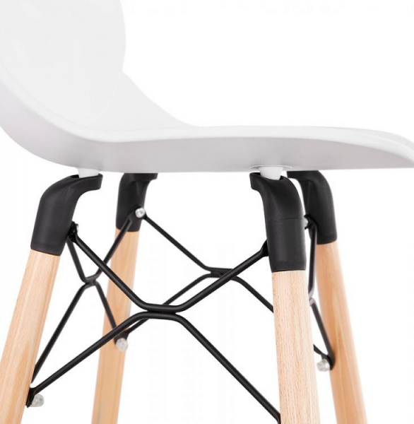 Scaun alb bar Mordor premium stil scandinav, picioare lemn masiv / polipropilena, BS02250WH - Kokoon [7]