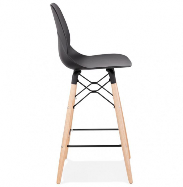 Scaun negru bar Mordor premium stil scandinav, picioare lemn masiv / polipropilena, BS02240BL - Kokoon [2]