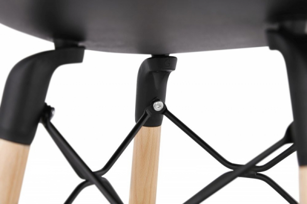 Scaun negru bar Mordor premium stil scandinav, picioare lemn masiv / polipropilena, BS02240BL - Kokoon [7]